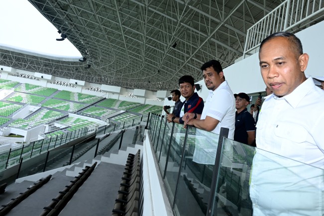 Stadion Utama Sumut siap digunakan untuk even internasional. [Istimewa]